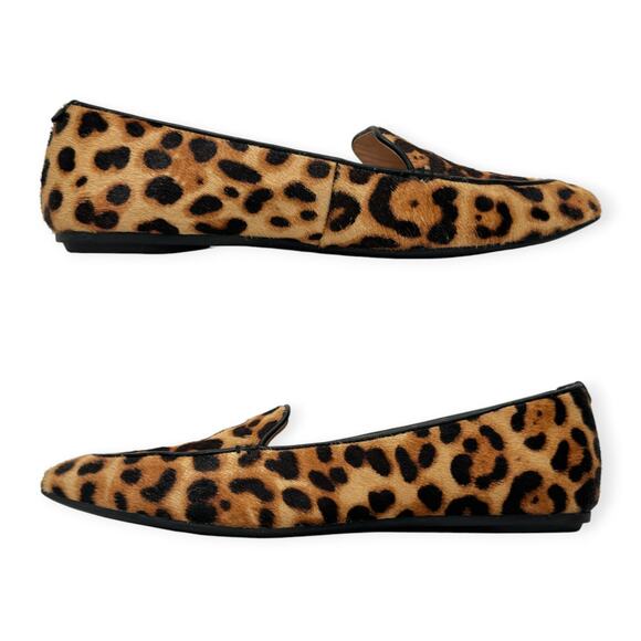 Taryn Rose | 9B | Faye Leopard Print Calf Hair Pointed Toe Slip On Loafer Flats - Picture 6 of 9